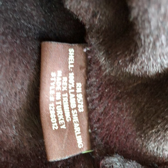 100% Lambs Shearling &rabbit fur trim, purchased @ Nordstrom.Very light but warm - Picture 7 of 13